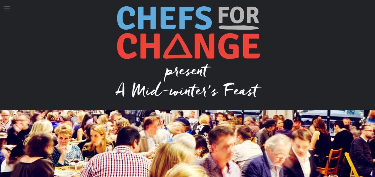 The Chefs for Change website banner.