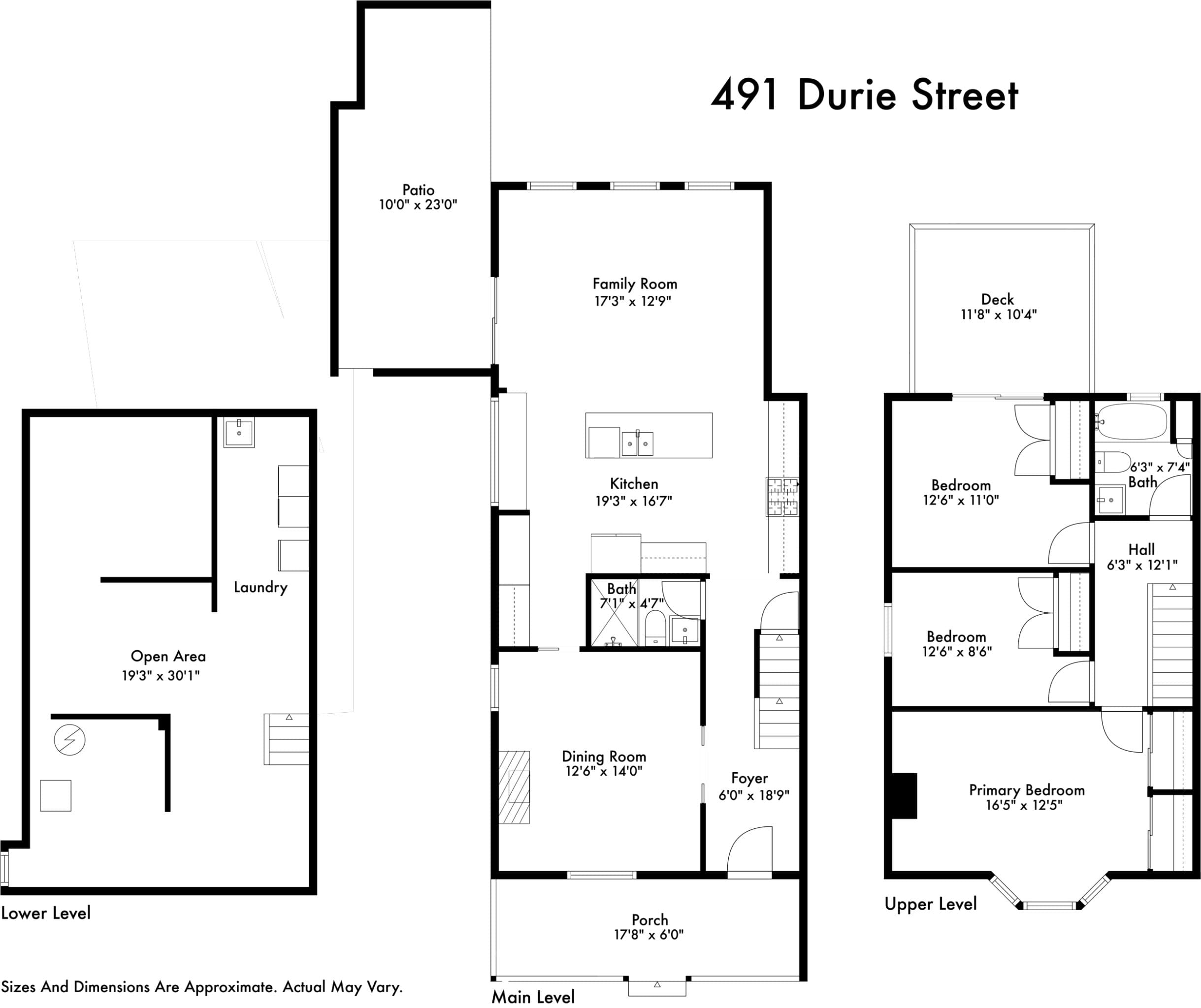 491 Durie Street Floorplan Bloor West Village